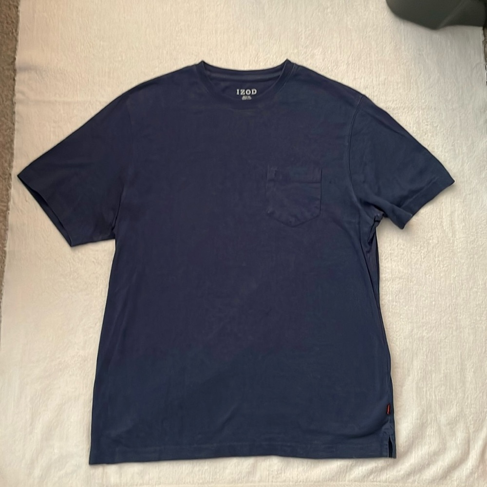 Izod Blue Short Sleeve Shirt Mens Size Medium